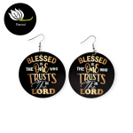 Pendientes redondos Blessed is the One - Negro/Oro/Blanco - 15140