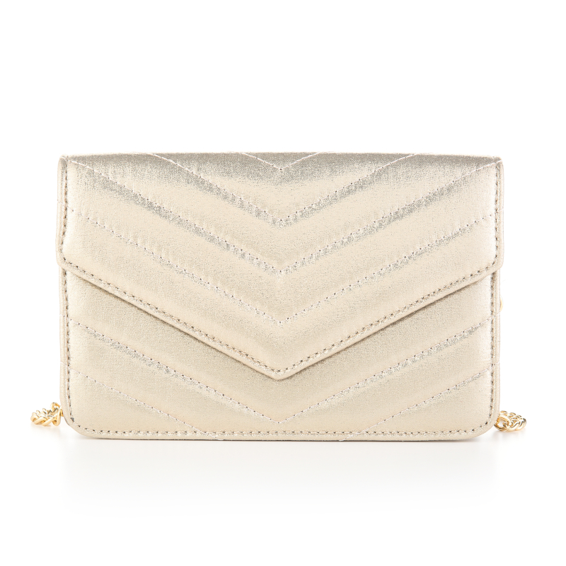 Party tasje met visgraatpatroon - Goud - 15146