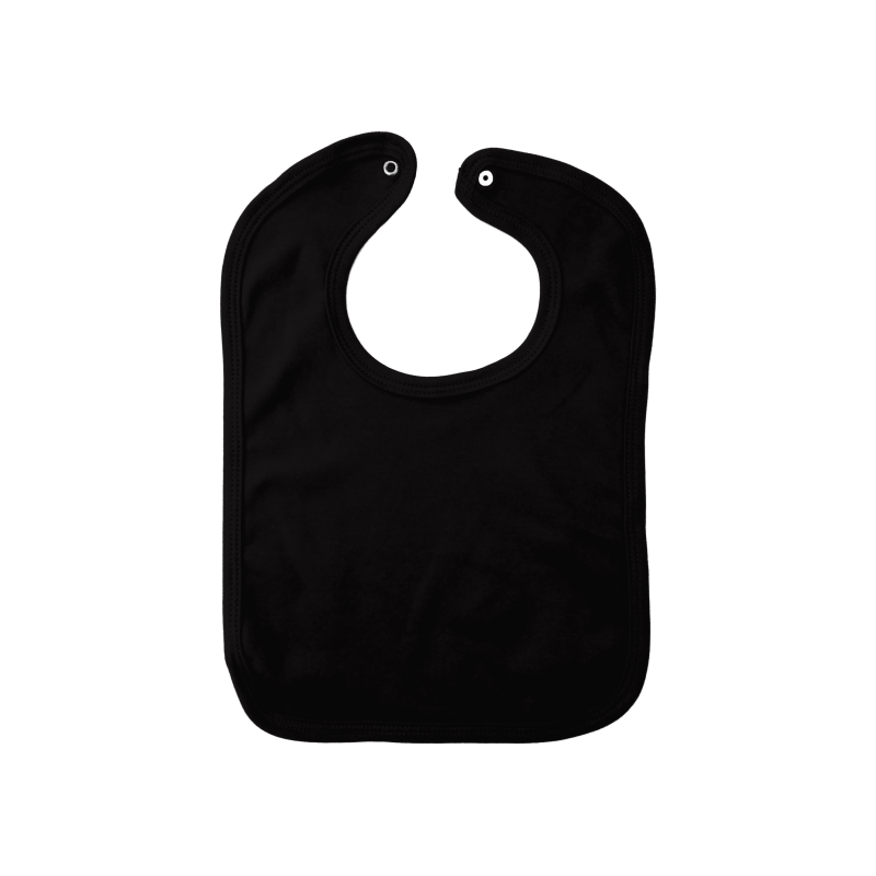 Baby Bib with Snap Fastener - Black