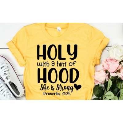 Bedrukking T- Shirt ' Holy with a hint of Hood '- 15167