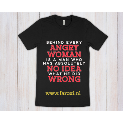 T-shirt Zwart - Angry Woman - 15175 T-shirt Zwart - Angry Woman - 15175