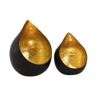 Tealight Holder Set - Gold Black-15224