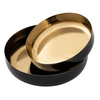 Decorative Bowls/Snack Bowls Set Round - Black Gold - 15225