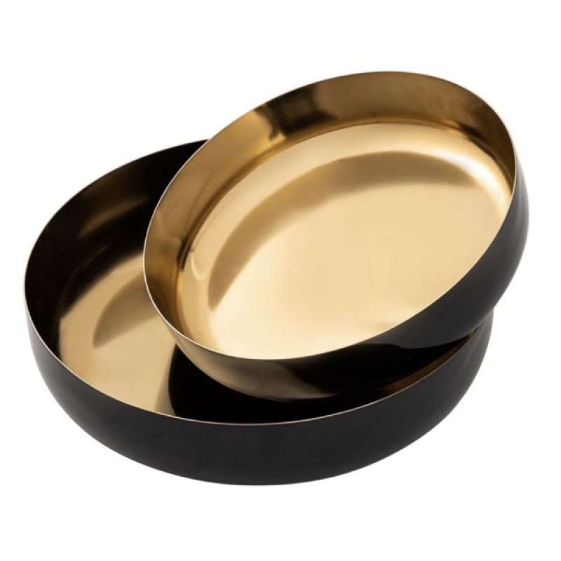 Sierschalen/Snackschalen Set Rond - Zwart Goud - 15225