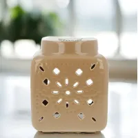 Vierkante Bruine Geur-Waxbrander - Bloemmotief - 15158