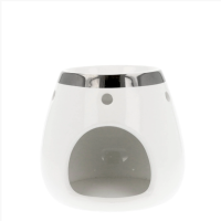 Witte Geur-Waxbrander - zilveren rand - 15160