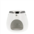 White Fragrance Wax Burner - silver edge - 15160