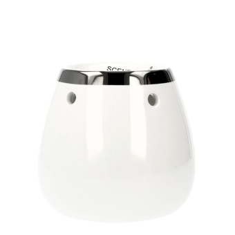 Witte Geur-Waxbrander - zilveren rand - 15160