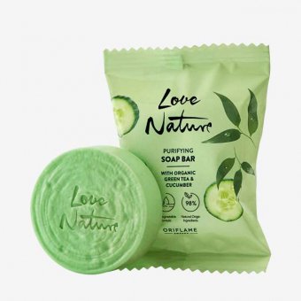 Purifying soap with organic green tea and cucumber - 15129