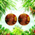 Round Earrings African Woman - brown/green - 15139