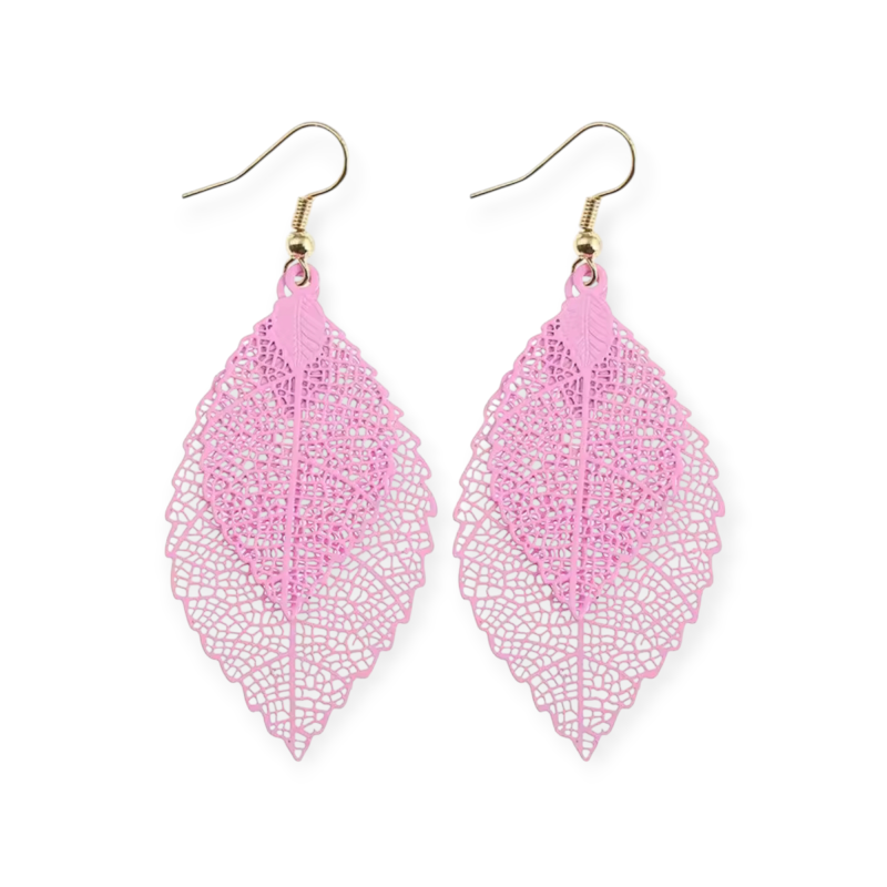 Oorbellen Bladvorm - Roze - 15253