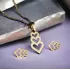 Stainless steel Gold-colored jewelry set Triple Heart - 15157