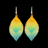 Earrings Leaf Shape - Orange Multi-Colored - 15141