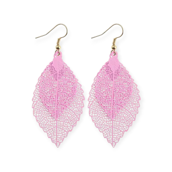 Pendientes Forma Hoja - Rosa - 15253