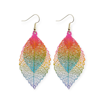 Oorbellen Bladvorm - Roze meerkleurig - 15252 Oorbellen Bladvorm - Roze meerkleurig - 15252
