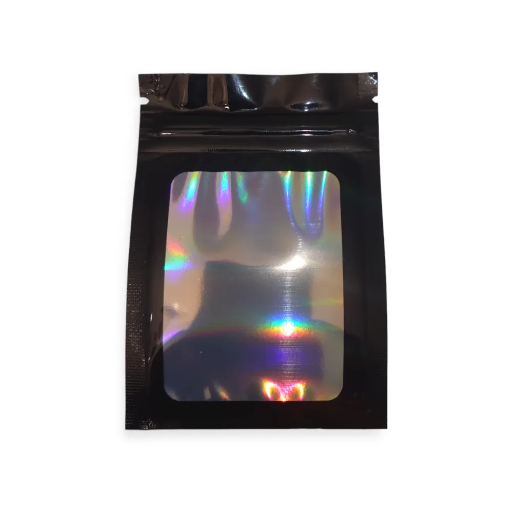 Black grip bags with window and ziplock closure 